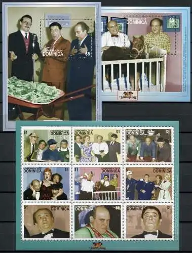 Dominica 2001 Three Stooges Film TV-Serie Kino 3223-3231 Block 443-444 MNH
