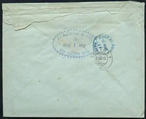 Haiti 1911 Brief aus Cap Haitien via Port-au-Prince nach Satigny Schweiz / 3
