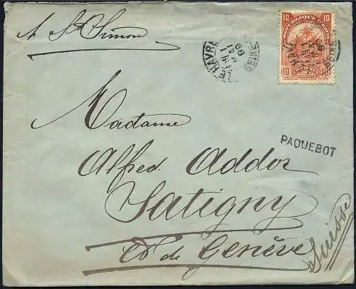 Haiti 1899 Brief Paquebot via Le Havre Frankreich nach Satigny Schweiz / 34