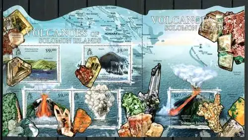 Salomon-Inseln 2012 Vulkane Volcanoes Mineralien Minerals MNH