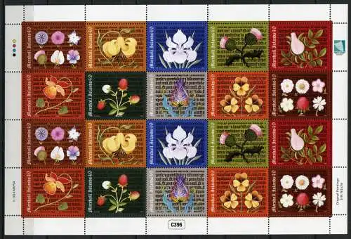 Marshall Inseln 2014 Blumen Flowers Blüten Buchmalerei Paintings Kleinbogen MNH