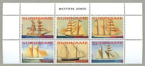 Surinam 2005 Hist. Segelschiffe Sailing Ships Boten Navi Bateaux 1989-1994 MNH