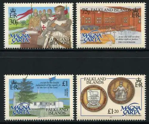 Falklandinseln 2015 Magna Charta Geschichte Ritter König Courtroom MNH