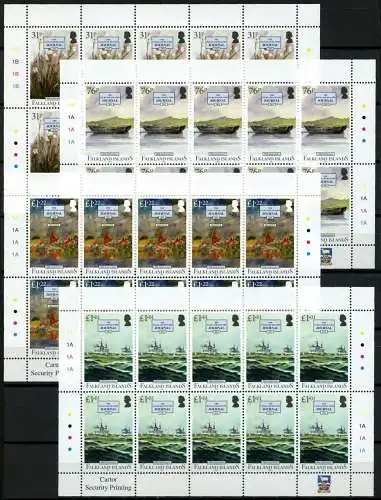 Falklandinseln 2017 50 Jahre Journal Schiffe Wrack 1328-1331 Kleinbogen MNH
