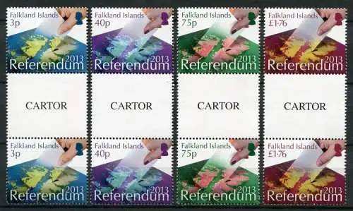 Falklandinseln 2013 Referendum Landkarte Politik Map Inseln Stegpaare MNH