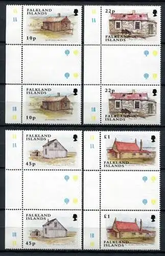Falklandinseln 2003 Schaffarmen Landwirtschaft Sheep Farms 865-868 Stegpaare MNH