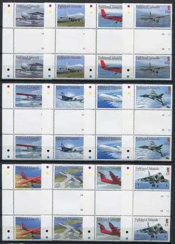 Falklandinseln 2008 Flugzeuge Airplanes Freimarken Stegpaare 1032-1043 MNH