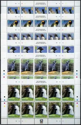 Falklandinseln 2010 Pinguine Penguins Vögel Birds 1118-1123 Kleinbogen MNH