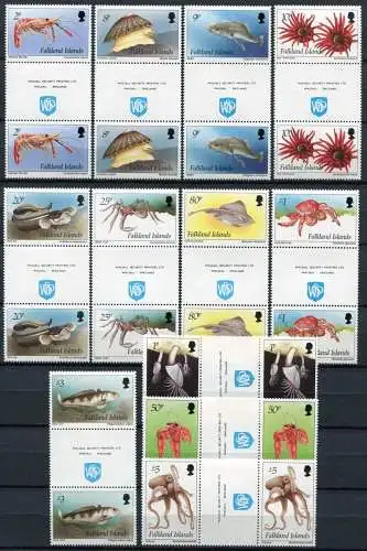 Falklandinseln 1994 Meerestiere Sea Life Freimarken 608-617 Stegpaare MNH
