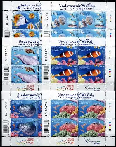 Hongkong 2019 Fische Qualle Delphin Rochen Meerestiere Korallen Kleinbogen MNH