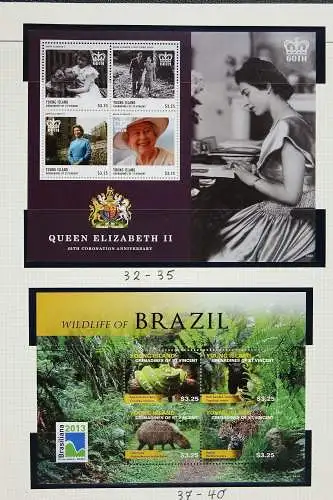 St. Vincent 2003 - 2016 Sammlung Young und Palm Island & Tobago Cays Postfrisch