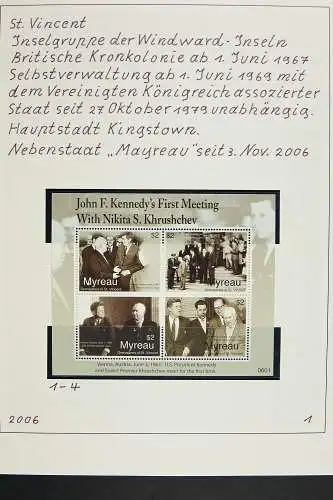 St. Vincent Mayreau 2006 - 2016 Seltene Top-Sammlung Postfrisch MNH im Binder