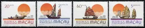 Macau Macao 1984 Philakorea Schiffe Ships Segelschiffe Seefahrt Navi 528-531 MNH