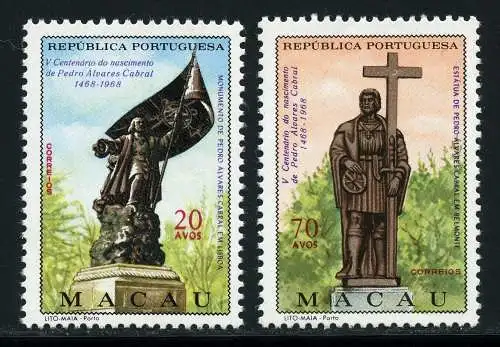 Macau Macao 1968 P. A. Cabral Denkmal Gemeinschaftsausgabe 443-444 MNH