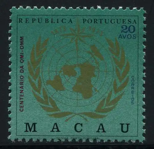 Macau Macao 1973 UNO IMO WMO Meteorologie Meteorology Wetter Weltkarte 457 MNH