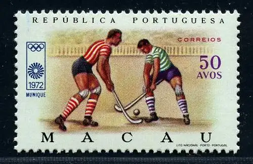 Macau Macao 1972 Olympische Sommerspiele München Olympiade Hockey 454 MNH