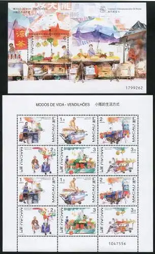 Macau Macao 1998 Lebensweisen II Straßenhändler 948-953 KLB Block 51 MNH