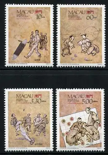 Macau Macau 1989 Traditionelle Spiele Jogo Games 624-627 Postfrisch MNH