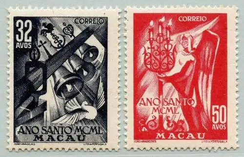 Macau Macao 1950 Heiliges Jahre Gemeinschaftsausgabe Glocken Engel 360-361 MNH