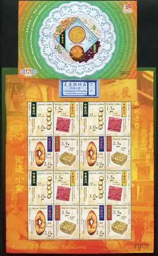 Macau Macao 2002 Gastronomie Speisen Essen Imbiss 1222-1225 KLB Block 104 MNH