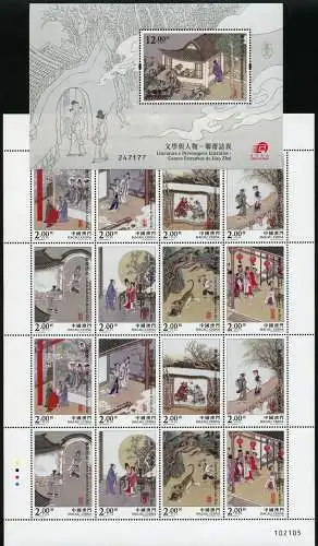 Macau Macao 2016 Literatur Liao Zhai Gemälde Kultur 2096-2103 KLB Block 256 MNH