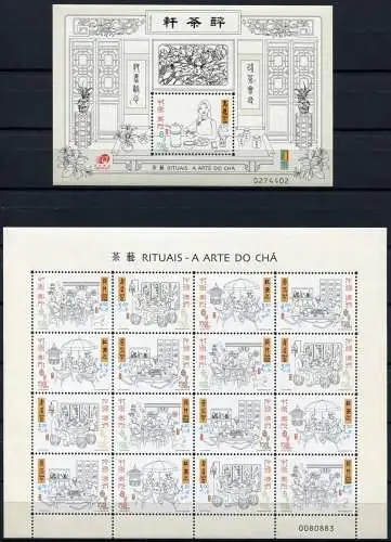 Macau Macao 2000 Teezeremonie The Art of Tea Ceremony 1087-1090 KB Block 79 MNH