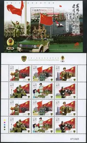 Macau Macao 2004 PLA Armee Militär Garnison Flaggen 1355-1360 KLB Block 126 MNH
