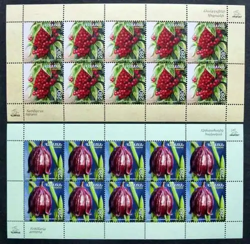Armenien Armenia 2011 Pflanzen Plants Blüten Blossoms 741-742 Kleinbögen MNH