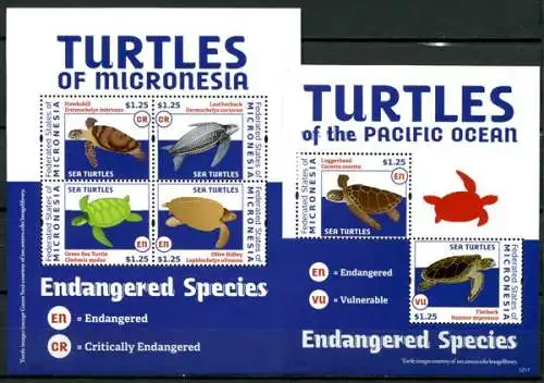 Mikronesien Micronesia 2012 Schildkröten Turtles Meerestiere Postfrisch MNH