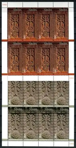 Armenien Armenia 2012 Historische Reliefs Kreuzsteine 783-784 Kleinbögen MNH