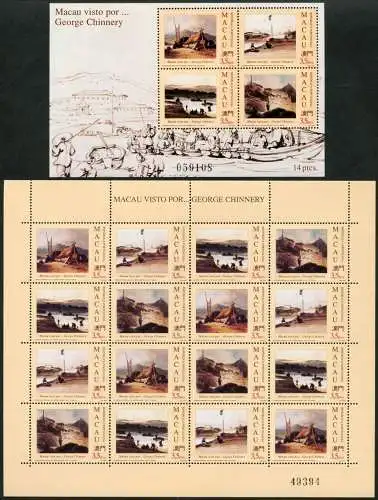 Macau Macao 1994 Gemälde George Chinnery Ansichten 748-751 KLB Block 25 MNH