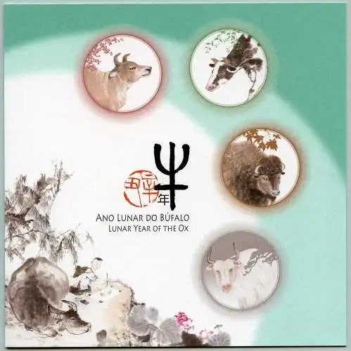 Macau Macao 2021 Jahr des Ochsen Neujahr Zodiac Gemälde Markenheft MNH