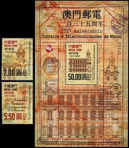 Macau Macao 2019 135 Jahre Post Hauptpostamt Architektur Postfrisch MNH