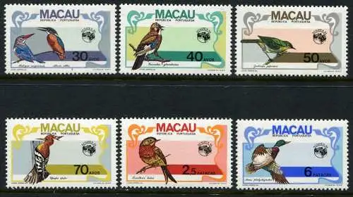 Macau Macao 1984 Vögel Birds Uccelli Oiseaux 522-527 MNH