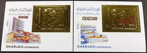 Sharjah 1968 Olympiade Mexico Sieger Boxen Boxing Block 45-46 A Gezähnt MNH
