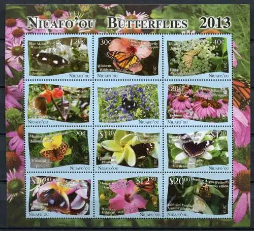 Niuafo'ou 2013 Schmetterlinge Butterflies Papillon Mariposa 527-538 Kleinbogen