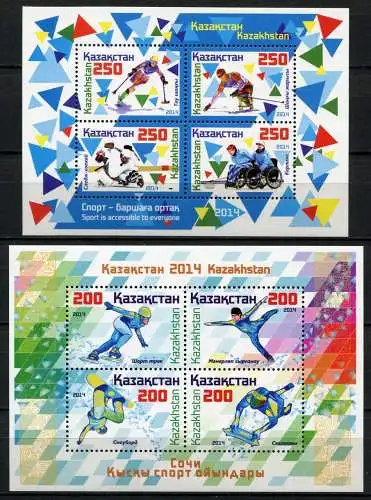 Kasachstan Kazakhstan 2014 Olympiade Olympics Paralympics Sotschi Block61-62 MNH