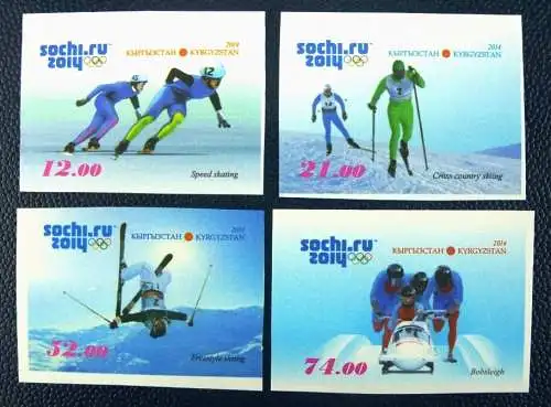 Kirgisien Kyrgyzstan 2014 Olympiade Olympics Sotchi Wintersport 770-773 B MNH