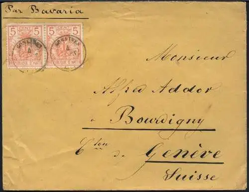 Haiti 1892 Brief Gonaives Schiffspost über St. Thomas Genf Schweiz / 46