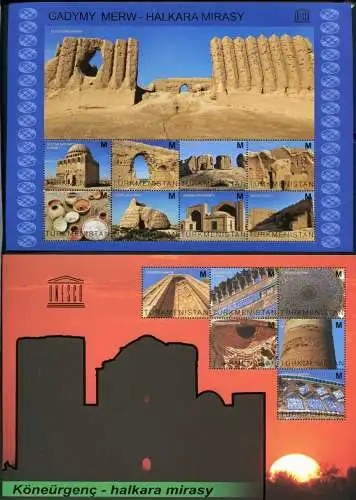 Turkmenistan 2013 UNESCO Kulturerbe Mausoleum Gurgandsch Merw Block 36-38 MNH