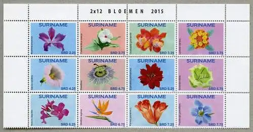 Surinam 2015 Blumen Flowers Blüten Blossoms Pflanzen 2812-2823 MNH