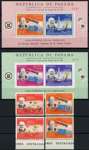 Space Raumfahrt 1968 Panama Satelliten 1105-1106 a/b + Block 99-100a MNH / 977