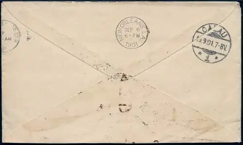 Nicaragua 1901 Vulkan Momotombo MeF 15c Brief via New Orleans nach Calau / 767