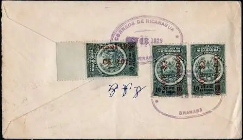 Nicaragua 1929 Flugpost-Brief aus Granada nach Los Angeles USA gelaufen / 106