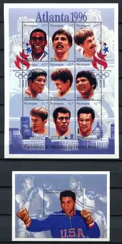 Nicaragua 1996 Olympiade Olympics Atlanta Sieger 3777-3785 + Block 262 MNH