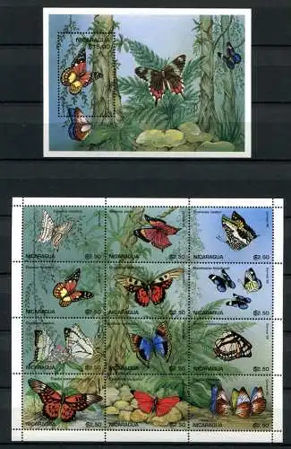 Nicaragua 1995 Schmetterlinge Butterflies Papillon Farfalla 3621-3632 Block 243 