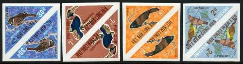 Vietnam Süd 1970 Vögel Birds Hornvogel 442-445 Ungezähnt Imperf Paare MNH