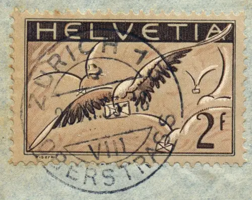 Zeppelin 1935 Schweiz 16. SAF 3. Pendelfahrt Zürich Manaus Si 339 RAR / 2340