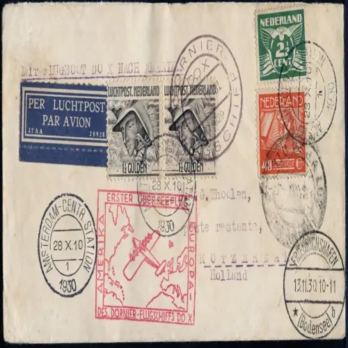 DO-X 1931 Niederlande Brief MiF Bordpost Rio Rotterdam Harms 14 b DOX/ 972