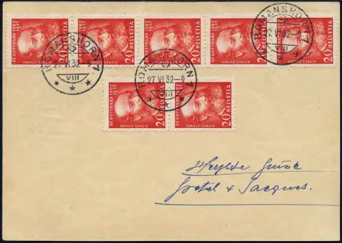 Zeppelin 1932 Schweiz Schweizfahrt Romanshorn Zürich Flums Si 166 a / 2139